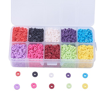 10 Colors Eco-Friendly Handmade Polymer Clay Beads CLAY-JP0001-01-4mm-1