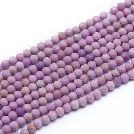 Perles de lépidolite naturelle / mica violet X-G-G823-16-3mm-1