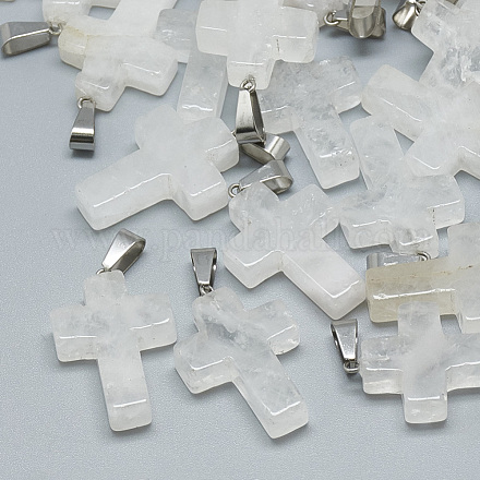 Pendentifs de cristal de quartz naturel G-T080-21-1