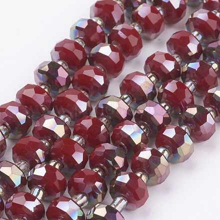Electroplate Opaque Glass Beads Strands EGLA-E051-HR8mm-A01-1