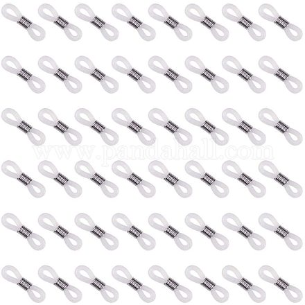 NBEADS 200 Pcs Clear Cord Ends Spectacle Eyeglasses Chain Holder Rubber Connector Ends FIND-NB0001-08-1