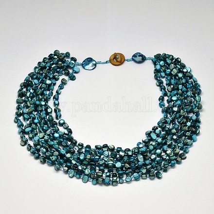 Женские многоярусные ожерелья-ракушки NJEW-L097-03-1