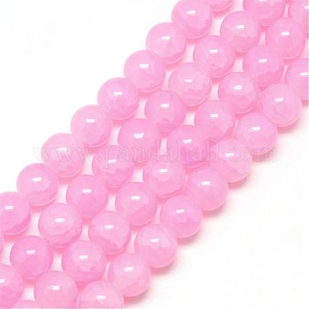 Chapelets de perles en verre craquelé peint DGLA-Q023-4mm-YS6-1