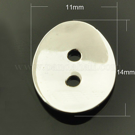 925 серебряная кнопка с двумя отверстиями X-STER-A018-34-1