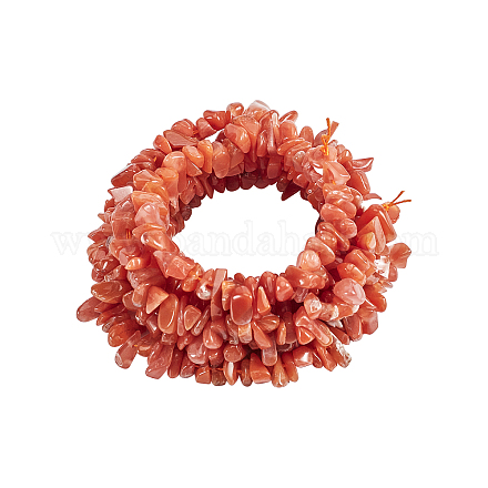 Chgcraft 2 fili perline di agata rossa naturale del sud perline di pietra forate a forma di chip per la creazione di gioielli fai da te G-GL0001-01-1