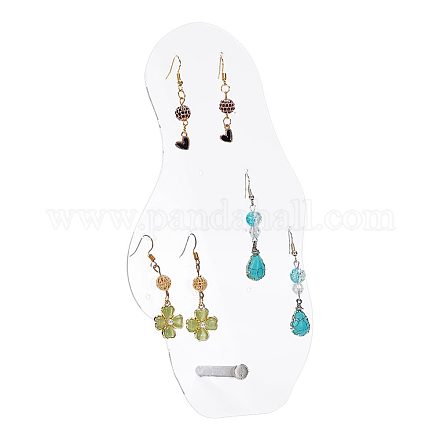 Acrylic Earring Display Stands Slant Back Jewelry Organizer Holder for Show Jewelry Earring Studs Storage Clear Showcase Jewelry Rack Stand Portable Ear Jewelry Show Earring Board EDIS-WH0016-046-1