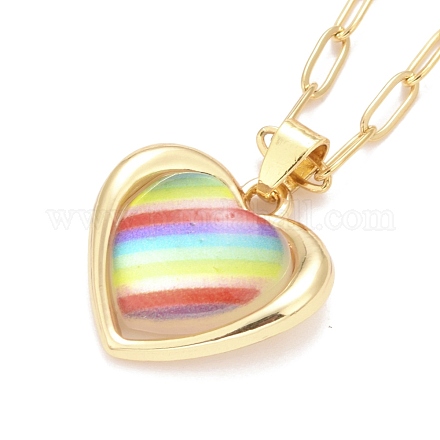 Collar del orgullo del color del arco iris NJEW-H160-01G-1