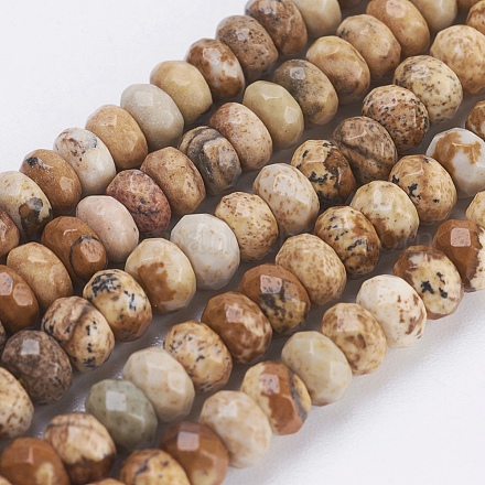 Chapelets de perles en jaspe avec images naturelles G-K255-05-1