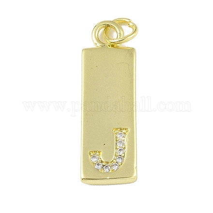 Латунные микропаве прозрачные подвески с фианитом KK-P266-06G-J-1