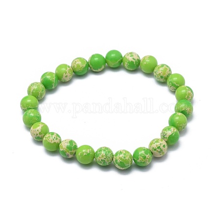 Bracelets extensibles en perles de regalite naturelles X-BJEW-K212-B-027-1