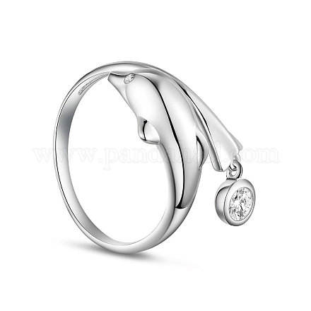 TINYSAND Rhodium Plated 925 Sterling Silver Ring TS-R428-S-1