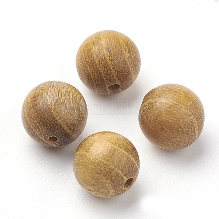 Perles en bois rondes naturelles WOOD-S036-10-1