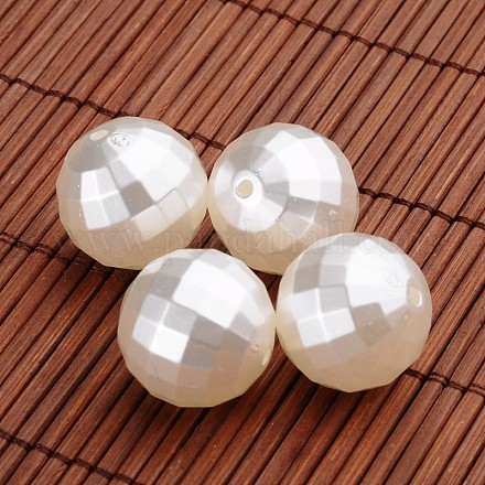 Perles à facettes de perles acrylique imitation rondes X-OACR-O002-3478-1