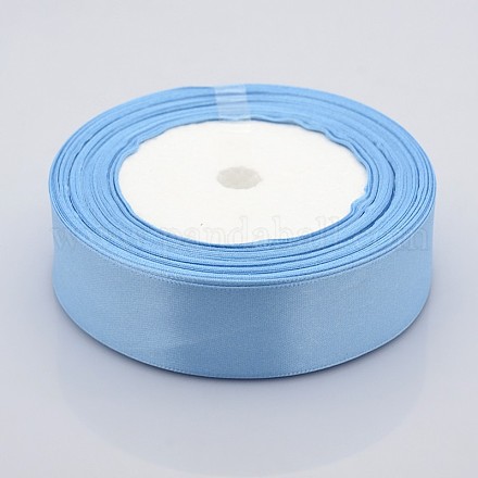 Nastro di raso azzurro da 1 pollice (25 mm) per la decorazione di una festa fai da te con fiocco per capelli X-RC25mmY065-1