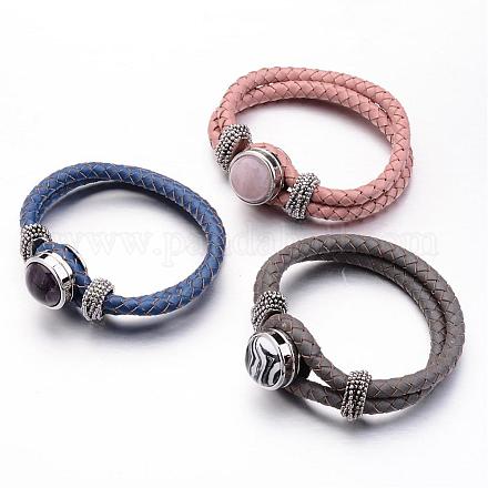 Leather Snap Bracelets BJEW-JB02534-1