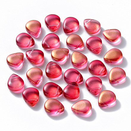 Transparent Spray Painted Glass Beads GLAA-T016-29B-1