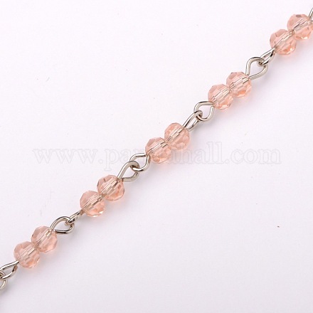 Rondes à la main perles de verre chaînes de colliers bracelets faisant AJEW-JB00057-05-1