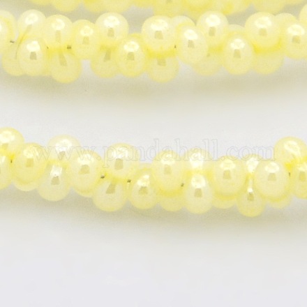 Nacrés perles en os de verre plaqué brins GLAA-A029A-PL08-1