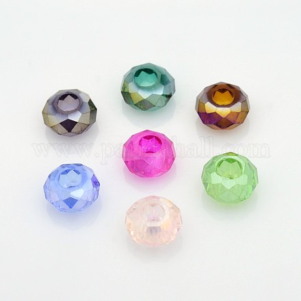 AB Color Plated Electroplate Glass Beads GPDL-J028-AB-1