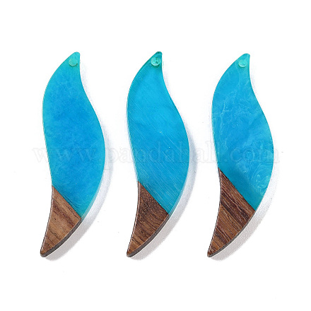 Большие подвески из смолы и дерева WOOD-F015-18A-1