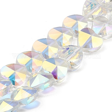 Chapelets de perles en verre transparent électrolytique GLAA-C029-04-1