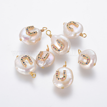 Colgantes naturales de perlas cultivadas de agua dulce PEAR-L027-01U-1