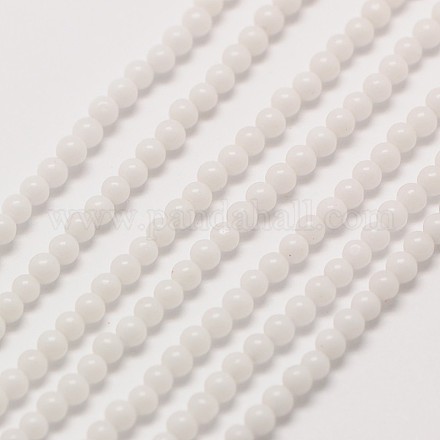 Runde Perlenstränge aus undurchsichtigem Glas X-G-A130-2mm-01-1