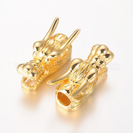 Dragon Head Brass Beads KK-O096-03-1
