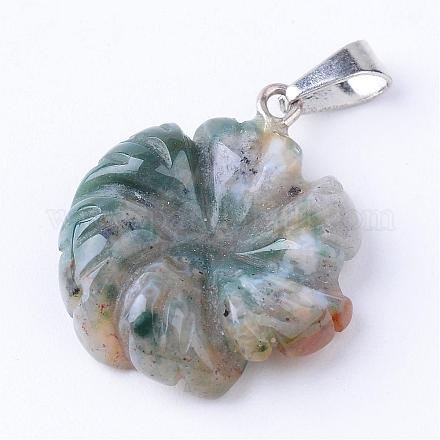 Natural Indian Agate Pendants G-R393-07-1