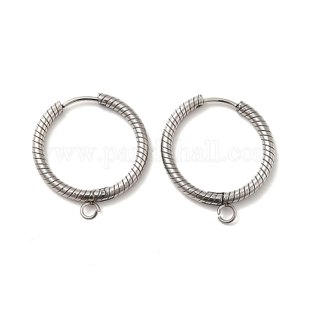 201 Stainless Steel Hoop Earrings Findings STAS-I695-03F-1