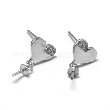 925 Sterling Silver Stud Earring Findings STER-L057-069P-1