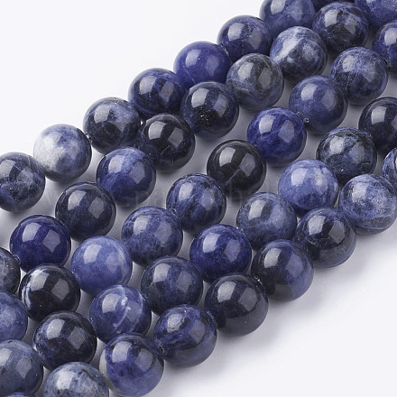 Natural Sodalite Beads Strands G-E110-10mm-3-1