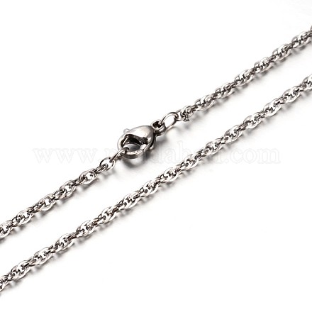 Nuevas 304 cuerda de acero inoxidable cadenas collares NJEW-P047-13-1