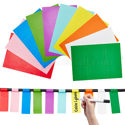 Craspire 20 fogli 10 colori pvc etichette adesive per cavi identificativi DIY-CP0007-31-1