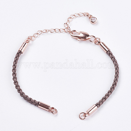 Braided Cotton Cord Bracelet Making MAK-I006-06RG-1
