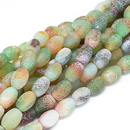 Chapelets de perle en agate naturelle patinée G-D0005-03C-1