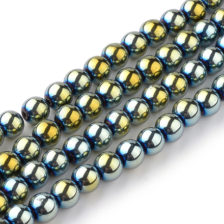 Chapelets de perles en verre électroplaqué EGLA-R047-10mm-04-1