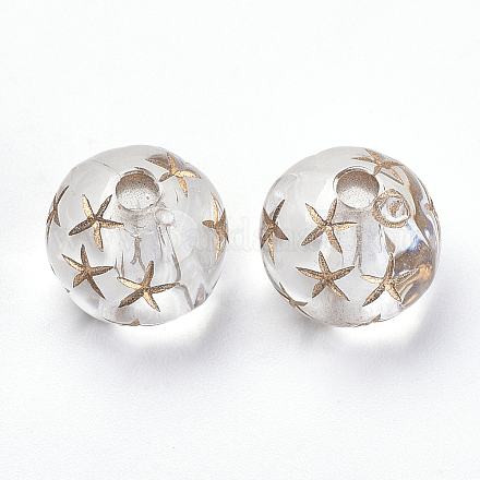 Perles acryliques plaquées X-OACR-S016-67-1