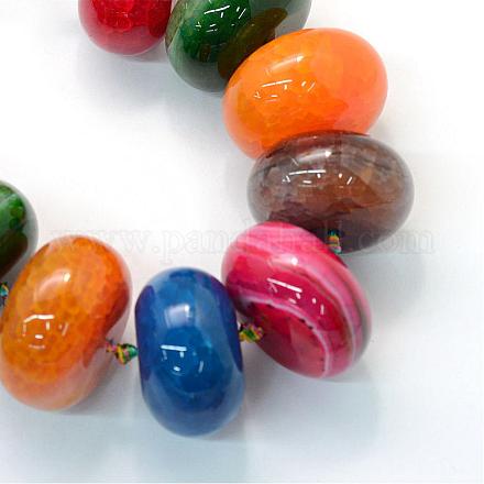 Rondelle Dyed Natural Agate Beads Strands G-L456-09F-1
