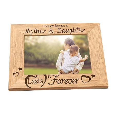 Rectangle with Heart & Word Wooden Photo Frames AJEW-WH0292-006-1