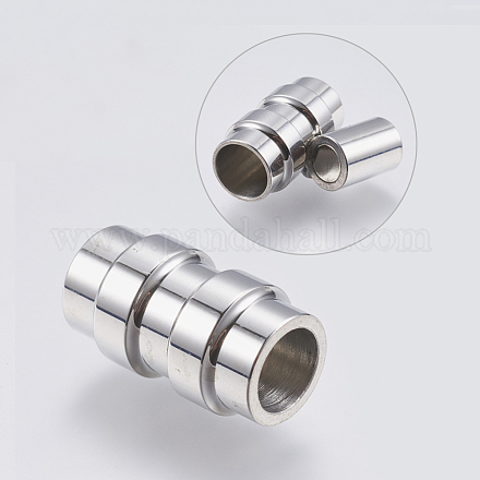 304 Stainless Steel Magnetic Clasps with Glue-in Ends STAS-F139-078P-1