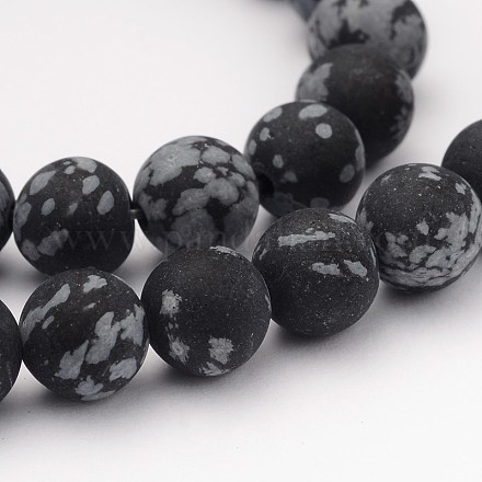 Cuentas naturales de copo de nieve de obsidiana piedras preciosas X-G-J338-03-8mm-1