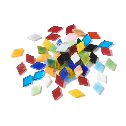 Cabujones de vidrio de azulejos de mosaico rombo DIY-P045-07-1