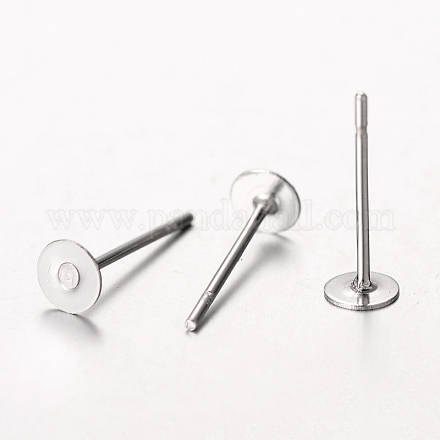 304 Stainless Steel Stud Earring Findings STAS-O084-05C-1