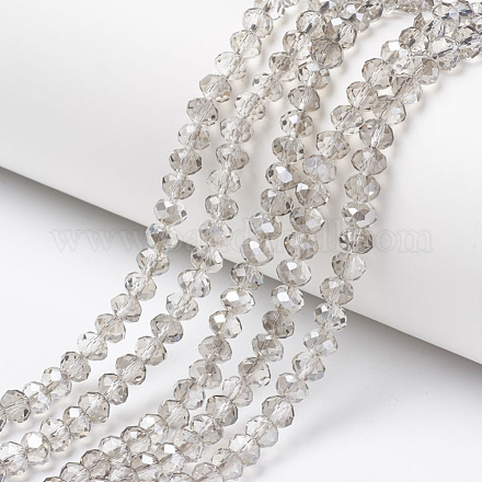 Electroplate Transparent Glass Beads Strands EGLA-A034-T4mm-E15-1