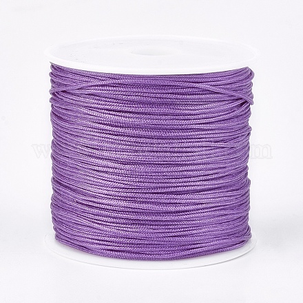 ナイロン糸  カスタム織ジュエリーにはナイロンのアクセサリーコード  紫色のメディア  0.8mm  約49.21ヤード（45m）/ロール NWIR-K022-0.8mm-06-1