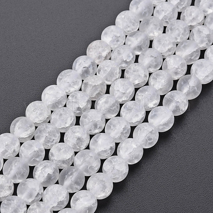 Chapelets de perles en verre craquelé GLAA-S192-D-007A-1