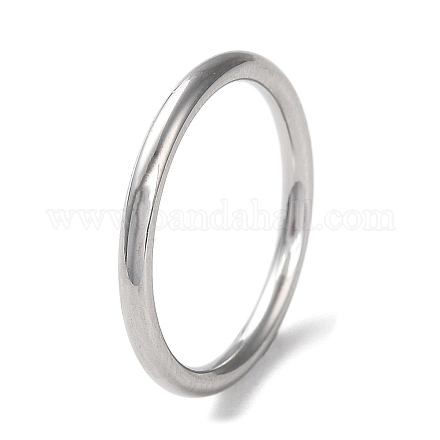 304 anello da dito semplice a fascia semplice in acciaio inossidabile per donna uomo RJEW-F152-01A-P-1