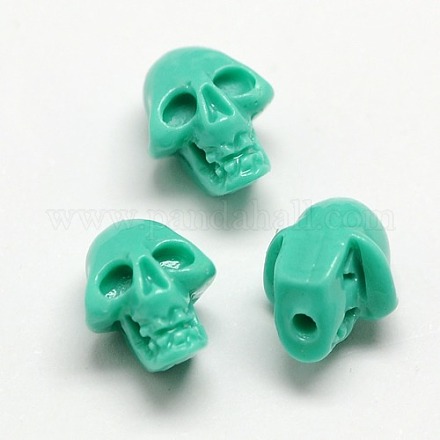 Synthetic Coral Skull Beads for Halloween CORA-L019-06-1