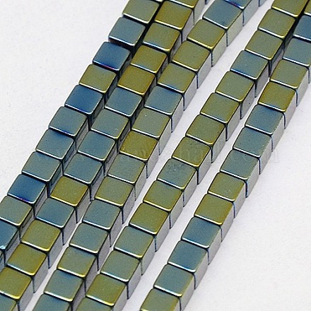 Chapelets de perles en hématite synthétique sans magnétiques G-J170A-2x2mm-05-1